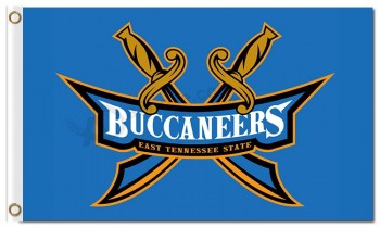 Groothandel custom goedkope ncaa oost tennessee state buccaneers 3'x5 'polyester vlaggen blauw