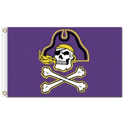 Wholesale custom cheap NCAA East Carolina Pirates 3'x5' polyester flags bones cross