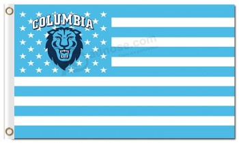 Ncaa columbia lions 3'x5 'ポリエステルは、売り物のために縞模様の旗を掲げています