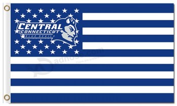 Haut personnalisé-Fin ncaa état central connecticut diables bleus drapeaux en polyester 3'x5 'national