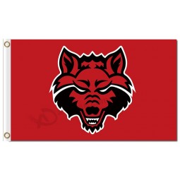 Ncaa arkansas estado lobos rojos 3'x5 'poliéster equipo banderas logotipo