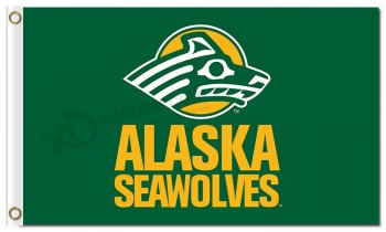 Anclas de alta calidad personalizadas de Alaska del anclaje de Alaska de la NCAA banderas del poliéster de 3'x5 para las banderas del equipo de los deportes
