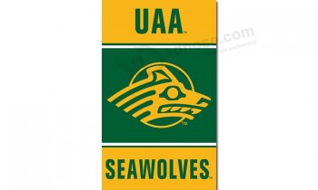 Maßgeschneiderte hochwertige ncaa alaska anchorage seawolves 3'x5 'polyester fahnen vertikale für sport team banner