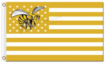 Ncaa alabama state hornets 3x5 '폴리 에스테르 깃발 스포츠 팀 배너를위한 스타 줄무늬