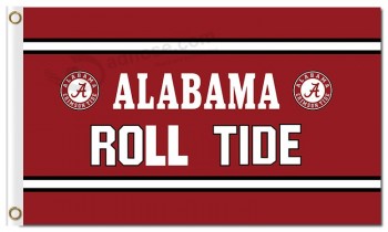 Customized high quality NCAA Alabama Crimson Tide 3'x5' polyester flags stripes up and down for sports team banners