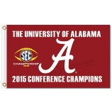 Customized high quality NCAA Alabama Crimson Tide 3'x5' polyester flags 2019 conference champions for sports team banners