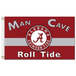 Personalizado de alta calidad ncaa alabama carmesí marea 3'x5 'banderas de poliéster hombre cueva para banners de equipos de deportes 