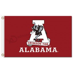 Customized high quality NCAA Alabama Crimson Tide 3'x5' polyester flags for sports team flags with high quality