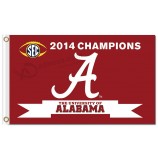 Wholesale customized top quality NCAA Alabama Crimson Tide 3'x5' polyester flags with your logo