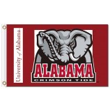 Wholesale customized top quality NCAA Alabama Crimson Tide 3'x5' polyester flags with your logo