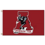 Wholesale customized top quality NCAA Alabama Crimson Tide 3'x5' polyester flags with your logo