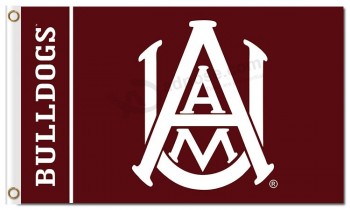 Wholesale customized high-end NCAA Alabama A&M Bulldogs 3'x5' polyester flags wordmark for sports team banners and flags