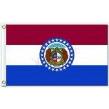 Banderas de estado, territorio y ciudad de encargo al por mayor de missouri 3'x5 'banderas de poliéster