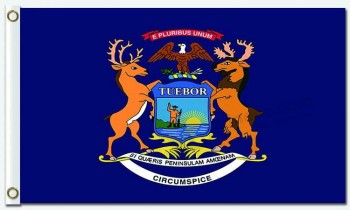 Banderas de encargo del estado, del territorio y de la ciudad de encargo banderas de poliéster de 3'x5 'de Michigan