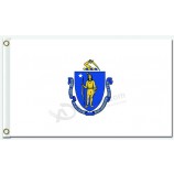批发定制州，领土和城市标志马萨诸塞州3'x5'聚酯标志