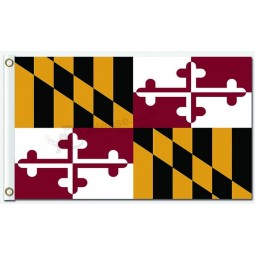 Banderas de estado, territorio y ciudad de encargo al por mayor de Maryland 3'x5 'banderas de poliéster