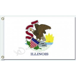 Großhandelsgewohnheitszustand, Gebiet und Stadtflaggen Illinois 3'x5 Polyesterflaggen