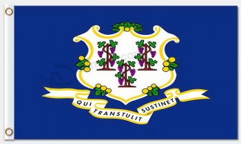Banderas de estado, territorio y ciudad personalizadas al por mayor banderas de poliéster de 3'x5 'de Connecticut