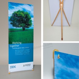 Venda quente barato útil bambu x banner stand personalizado
