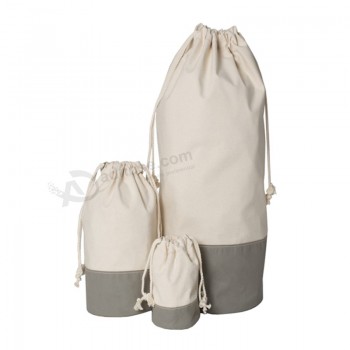Bolsa de tela de lona con bolsa de lona de algodón con cordón