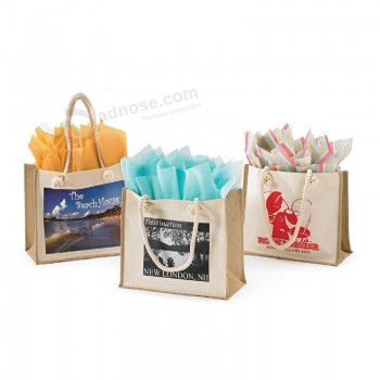 Tote bag personalizzata in tela di cotone, borsa di cotone promozionale, riciclo di sacchi di cotone organico all'ingrosso
