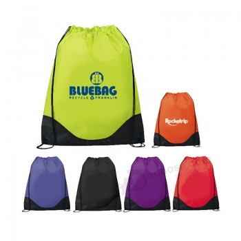 Multi kleur zijden bedrukte polyester tas met trekkoord.Populaire rugzak in de VS markt