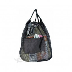 New Fashion Online Black Nylon Mesh Drawstring Bag