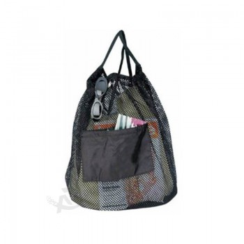 New Fashion Online Black Nylon Mesh Drawstring Bag