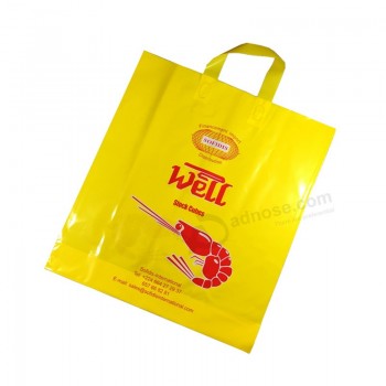 Billige benutzerdefinierte gedruckt Plastiktaschen Beutel Loch Griff Tasche