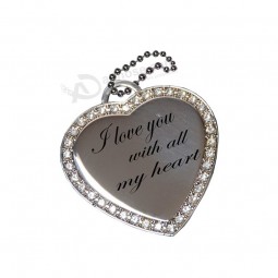 High Quality Custom HEART Dog Tag with ZIRZON