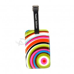 Rainbow Like Luggage Tags with Leather Loop and Metal Hook