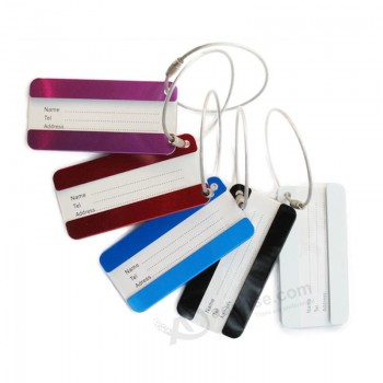 Wholesale Cheap Printed Aluminium Luggage Tag with Metal Ring
