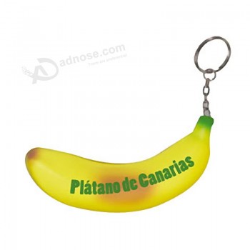 热销生态-友好的标志印有香蕉压力球与钥匙圈