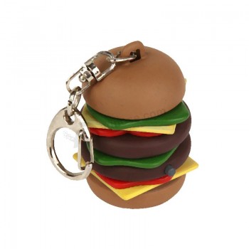 高品质定制汉堡包压力球与钥匙圈