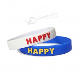 custom embossed logo silicone wristbands for sale