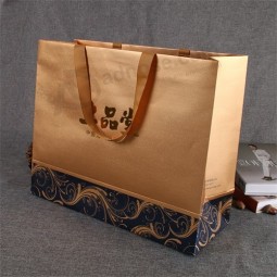 christmas brown kraft material Eco-friendly paper gift bag
