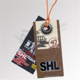 China factory fashion jeans garment paper hang tags, paper ticket, swing tag