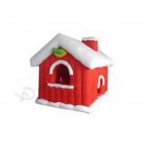 Red and white christmas advertising inflatable house/inflatable christmas advertisment