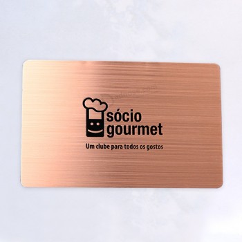 Custom Exqusite brushed copper business cards with etching logo for sale with high quality