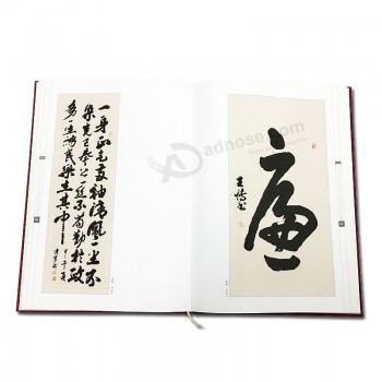 Impressão de livro de caligrafia de vinculação de encadernação personalizada de capa dura