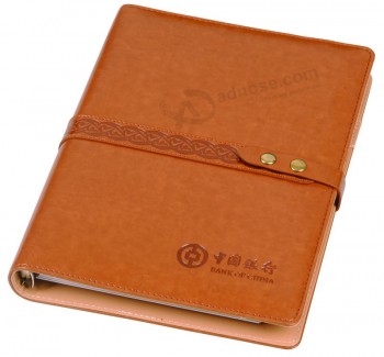 Hardcover Loose Leaf Custom Printed PU Leather Notebook