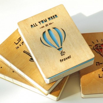 Cubierta de madera buena calidad de impresión de cuaderno personalizado