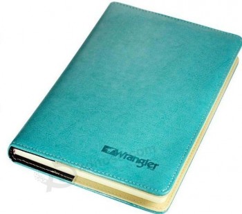 Impresión de cuaderno de tapa dura de escritorio de cuero de pu