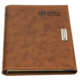 Fabriek verkopen aangepaste pu lederen dagboek notebook met slot