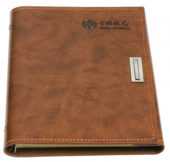 Quaderno di diario in pelle pu personalizzato con chiusura di fabbrica