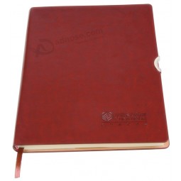 Capa dura design personalizado couro impresso notebook com marcador