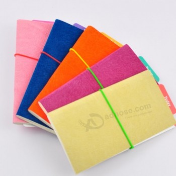 Nuevo diseño de cuadernos de tapa blanda de impresión a todo color con cierre elástico