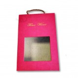 Caja de papel de embalaje plegable de vino personalizada de lujo