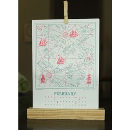 Neue design benutzerdefinierte karton blättchen dest kalender druck