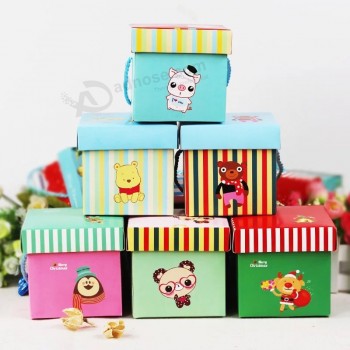 Caja de embalaje de regalo personalizado a todo color con mango